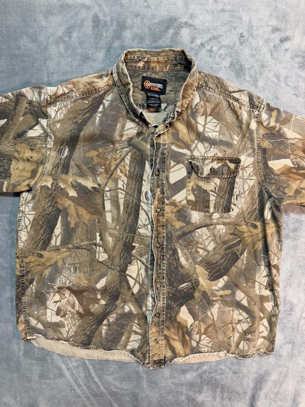 Outfitters Ridge Realtree Camouflage Long Sleeve Button Up Shirt Men's XL